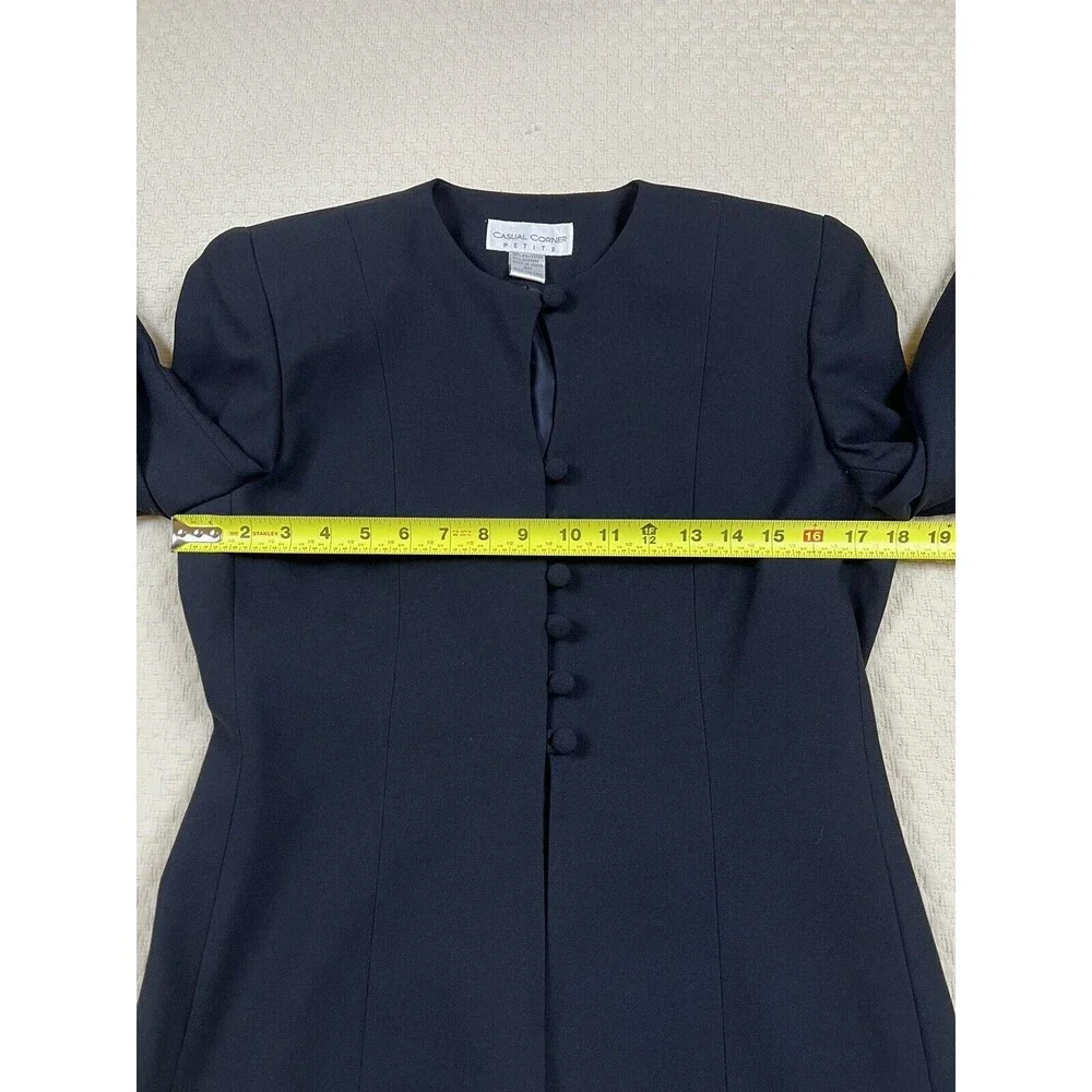 Casual Corner Jacket Victorian Inspired Button Front | Black | Women's 8P Petite